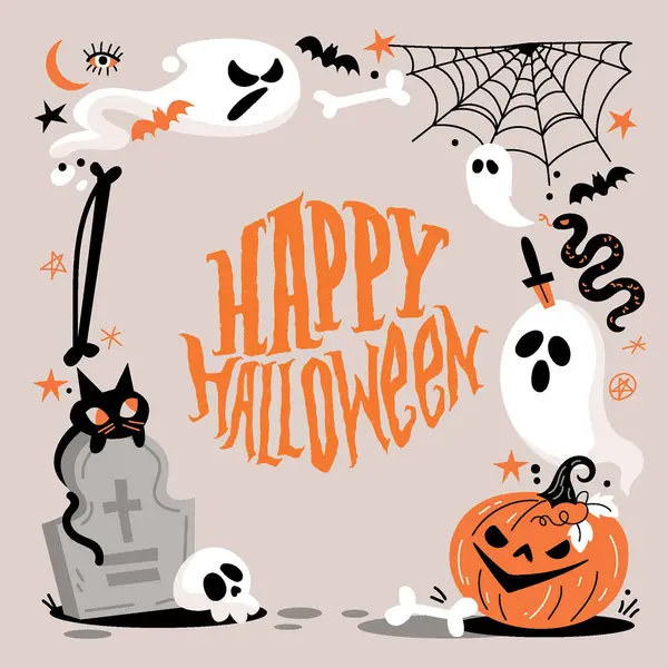 Glad Halloween Trick Eller Behandla — Stockfoto