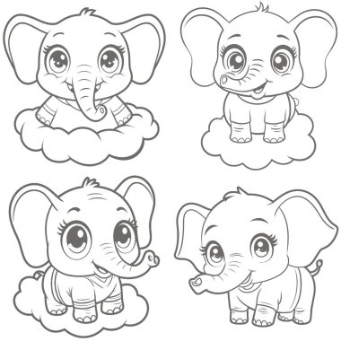 Şirin bebek fil boyama resimleri.