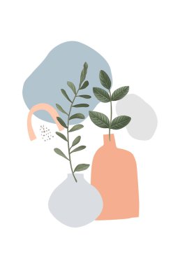 El çizimi düz tasarım duvar sanatı