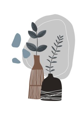 El çizimi düz tasarım duvar sanatı