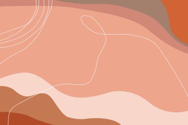 Sıvı ve dalgalı şekillerden oluşan illüstrasyon minimalist estetiği.