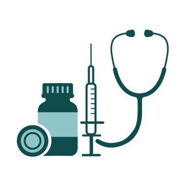 Beyaz bir arka plan üzerinde tıbbi donatımı