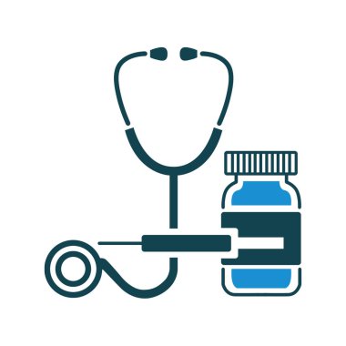 Beyaz bir arka plan üzerinde tıbbi donatımı