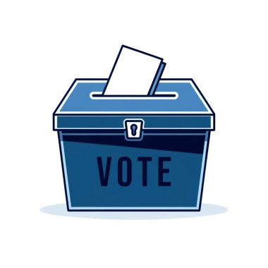 beyaz arkaplanda izole edilmiş oy pusulası çizimi.