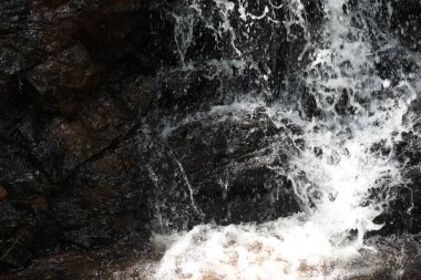 Kayalık bir nehirde hızlı bir su akışı