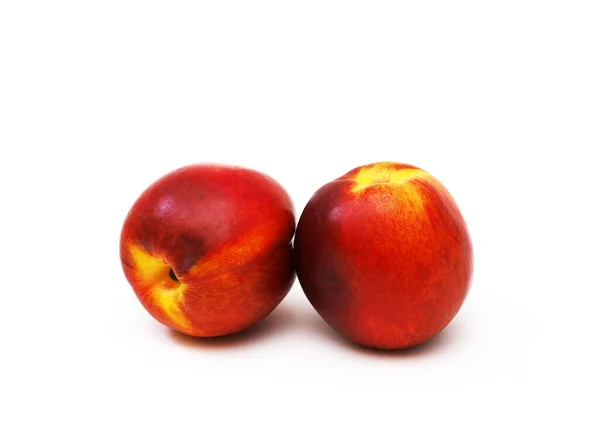 Nectarine Fruit Geïsoleerd Witte Achtergrond Ondiepe Scherptediepte — Stockfoto