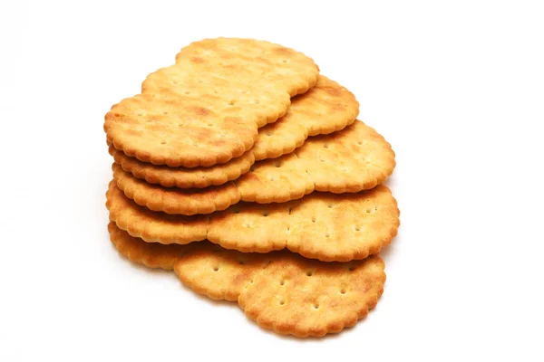 Ovale Crackers Een Witte Achtergrond Close — Stockfoto