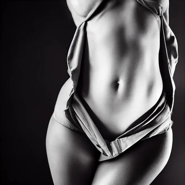 Schöne Getönten Bauch Eines Mädchens — Stockfoto