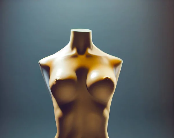 Plastová Ženská Figurína Realistickými Plnými Ňadry — Stock fotografie
