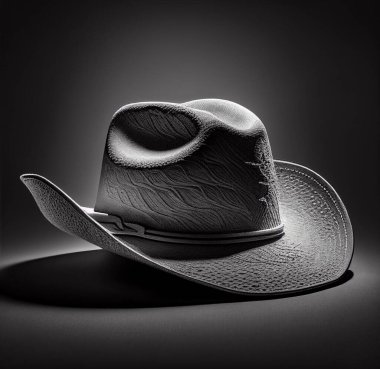 Cloth men's hat with chaotic patterns in dark lighting. Close-up