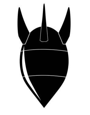 Template or black sign of the atomic bomb on a white background. Flat vector illustration of nuclear missile air bomb.