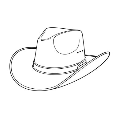 Contour image of a man's hat on a white background. Vector illustration, print for background, print on fabric, paper, wallpaper, packaging.