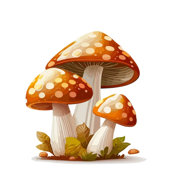 Cartoon mushrooms. Vector illustration, print for background, print on fabric, paper, wallpaper, packaging.