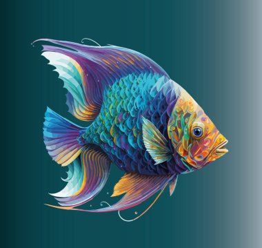 Çizgi film akvaryumu balığının desenleri. Vektör illüstrasyonu, arkaplan için baskı, kumaş, kağıt, duvar kağıdı, ambalaj.