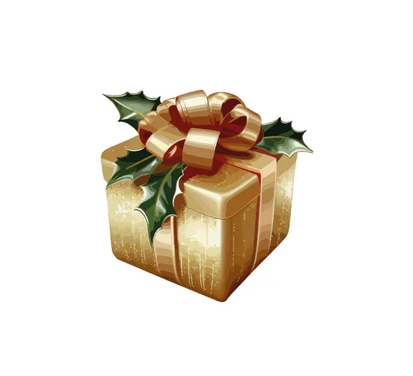 Weihnachtsgeschenkbox Mit Glänzender Oberfläche Vektor Illustration Druck Für Hintergrund Druck — Stockvektor