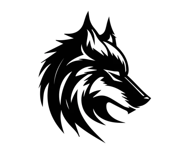 stock vector Black and white portrait of a wolf. Vector illustration