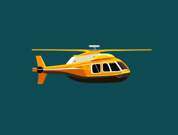 Helicóptero Dibujos Animados Amarillo Ilustración Vectorial — Archivo Imágenes Vectoriales