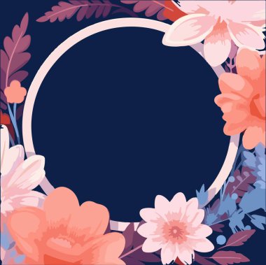 Çizgi film setindeki çiçekli çıkartmalar. Yazdırma için vektör illüstrasyonu