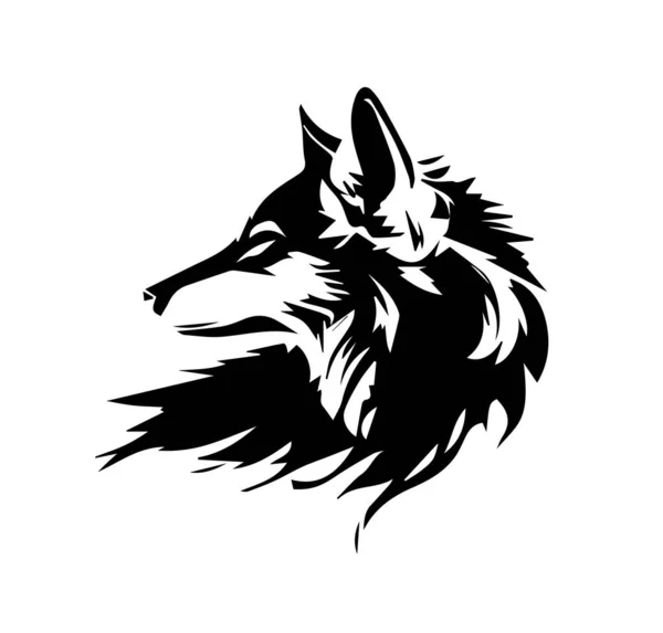 stock vector Black and white portrait of a wolf. Vector illustration