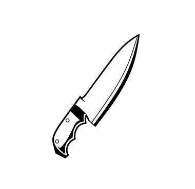 Siyah-beyaz renkli karikatür bıçağı. Vektör illüstrasyonu