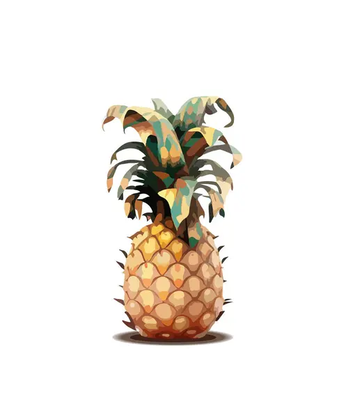 stock vector Cartoon colored pineapple isolated on white background. Vector illustration