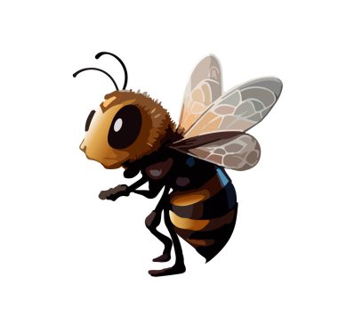 Beyaz arka plan üzerinde izole karikatür bee. vektör çizim