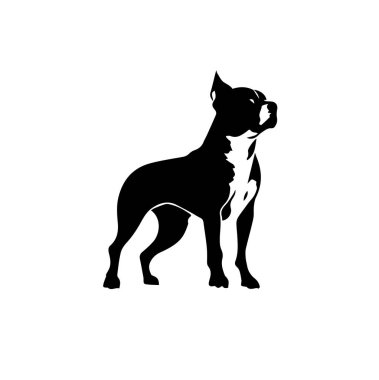 Beyaz arkaplanda köpek silueti vektör çizimi izole edildi