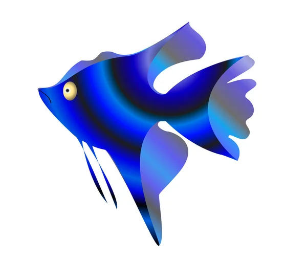 Tecknad Akvarium Fisk Angelfish Vit Bakgrund Vektorillustration — Stock vektor