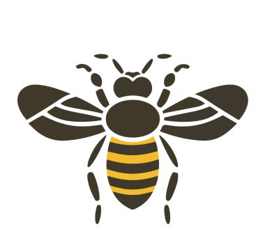 Beyaz arka planda çizgi film arısı yansıması. Vektör illüstrasyonu, arkaplan için baskı, kumaş, kağıt, duvar kağıdı, ambalaj.