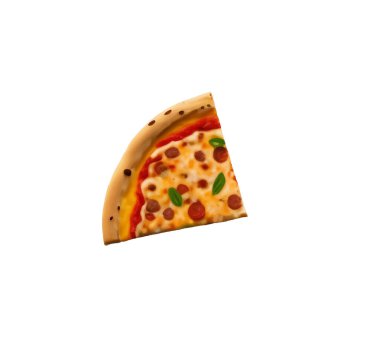 Beyaz arkaplanda izole edilmiş çizgi film pizzasının vektör çizimi