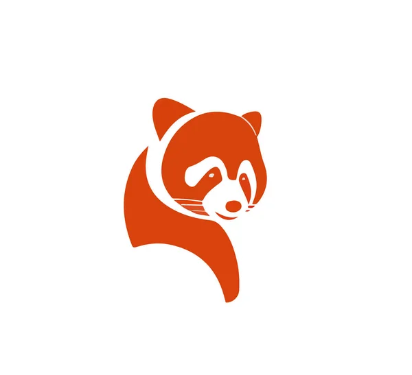 Logolar, simgeler veya yazdırma için kırmızı panda düz vektör çizimi