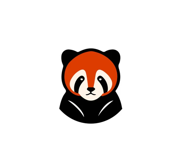 Logolar, simgeler veya yazdırma için kırmızı panda düz vektör çizimi