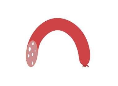 Yağlı Krakow sosisi çizgi filmi. Vektör illüstrasyonu beyaz arkaplanda izole edildi