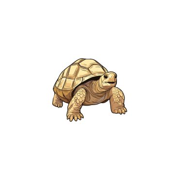 İzole edilmiş bir arka planda çizgi film kaplumbağası. Vektör illüstrasyonu