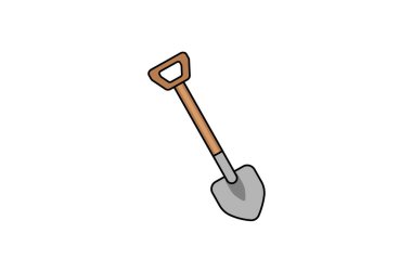 Kabzalı çizgi film küreğinin vektör illüstrasyonu