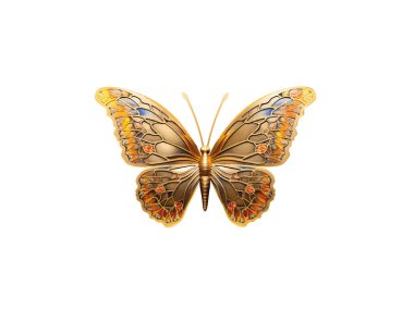 Beyaz arka planda güzel bir kelebeğin temsili.