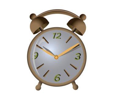 Zili olan klasik işaret saatinin vektör çizimi, ya da alarmlı saat