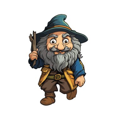 Beyaz arka planda bir cücenin vektör illüstrasyonuName