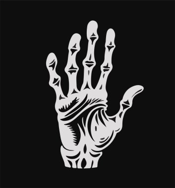 Beyaz arkaplanda izole edilmiş insan palmiyesinin düz vektör çizimi