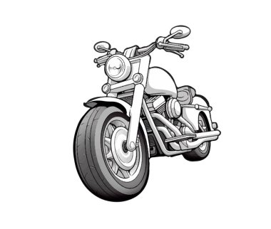 Beyaz arka planda ana hatlı motosiklet. Vektör illüstrasyonu