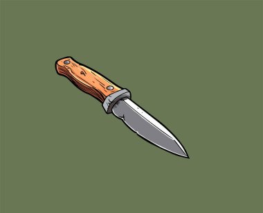 İzole edilmiş bir arkaplanda çizgi film bıçağının vektör çizimi