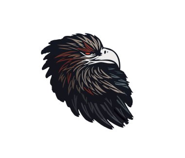 Vector illustration of a black eagle on a white background clipart