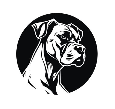 Siyah arkaplanda Bulldog portresi çizimi
