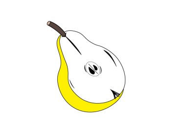 Çizgi film sarı armut kesiği. Vektör illüstrasyonu