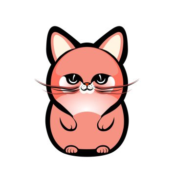 Güzel gözlü çizgi film kedisinin vektör çizimi