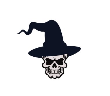 Kapaklı bir karikatür kafatasının vektör çizimi