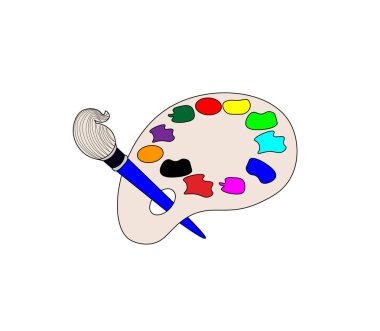 Fırçalı bir boya paletinin vektör çizimi