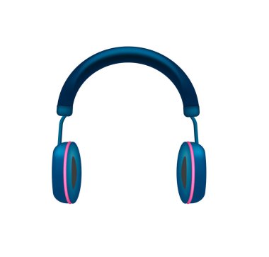 Beyaz arka planda mavi kulaklıklar. Vektör illüstrasyonu