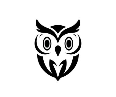 Siyah beyaz baykuşun vektör çizimi