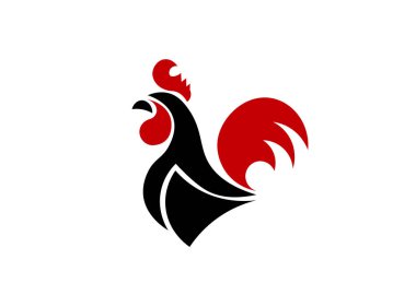 Minimalist tarzda beyaz arka planda bir horozun vektör illüstrasyonuName